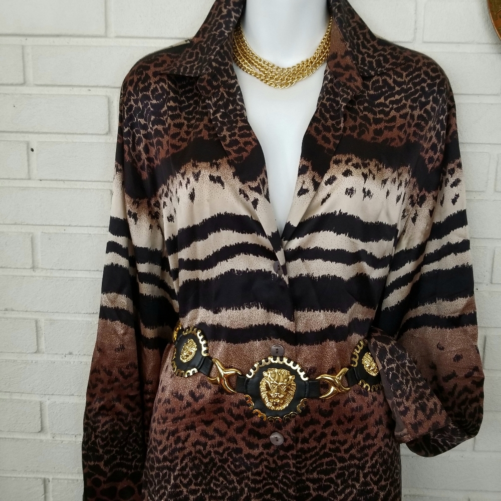 Bloomingdale's Silk Animal Print Tunic. Jewelry and belt not included